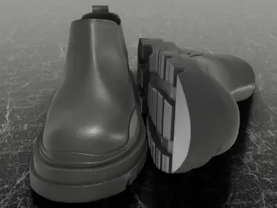 CLASSIC WOMAN 3D BOOTS - LEATHER Low-poly 3D model