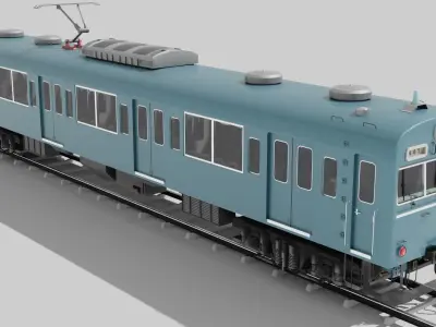Japan Train subway Jr series Low-poly 3D model