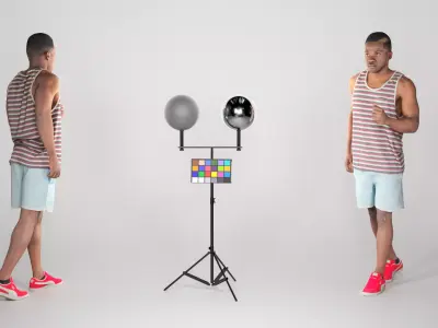 FREE DOWNLOAD Athletic African American man walking 223 Free low-poly 3D model