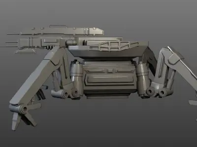 Spider-Tank sci - fi robot Free low-poly 3D model