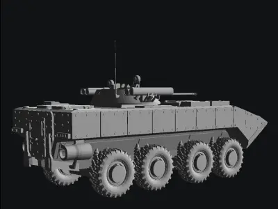Bumerang 8x8 ifv with bmp2 turret 3D print model