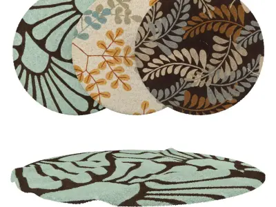 Round Rug Set 218 3D model