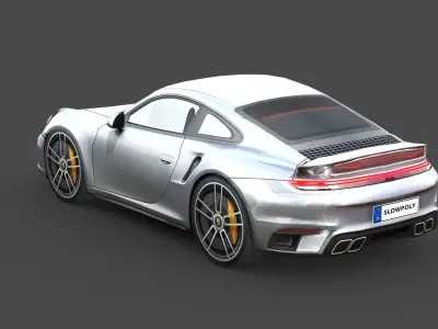 Porsche 911 Carrera Turbo S Low-poly 3D model