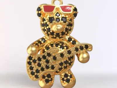teddy pendant 3D print model