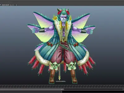 Japanese Oni-yokai Low-poly 3D model