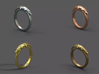High-Quality 3D Ring Model Pack 4 Low-poly 3D model