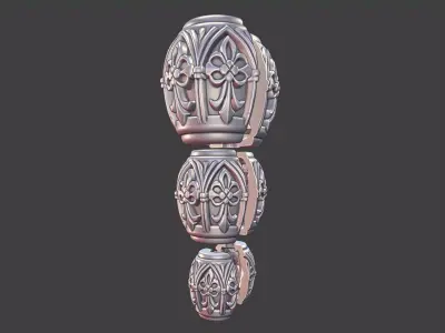 ORNATE BEAD THREE SIZES HALVED EASY CASTING BEADS 3D print model