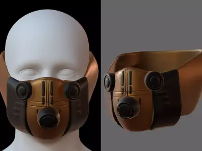 Gas mask helmet 3d model scifi Low-poly  Low-poly 3D model 81