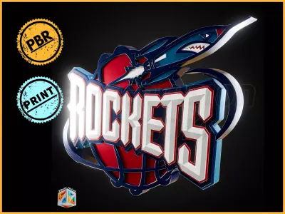 Houston Rockets logo - Cinematic - 3D print 3D model