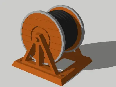 Car Load Cable Drum 4pcs by Outland Models 3D Printable 3D print model