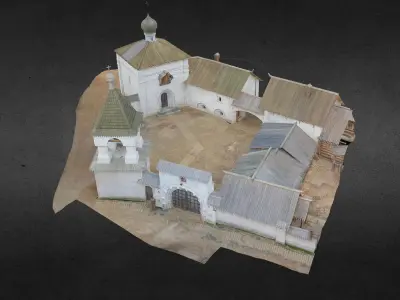 Moscow of the 16th century architecture low poly Low-poly 3D model