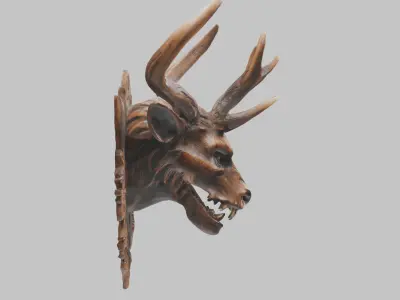 Demon Head Antlers - Horror 3D Model Low-poly 3D model