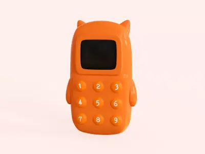 Fox Phone Toy  Low-poly 3D model