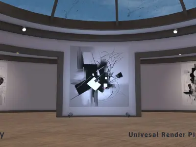 Circular Art Gallery Unity Asset Low-poly 3D model