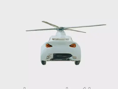 Futuristic Flying Taxi Vehicle Design Low-poly 3D model