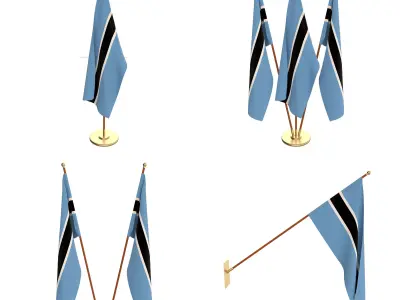 Botswana Flag Pack 3D model