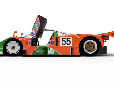 Mazda 787B 55 24h LeMans Racing 1991 HQ 3d model 3D model