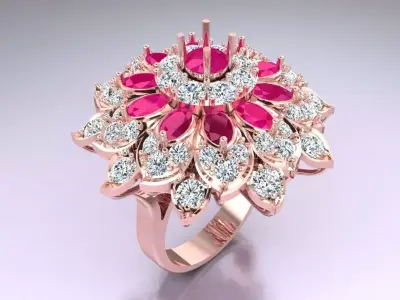 Diamond Ring - Womens Rings - N3659 3D print model