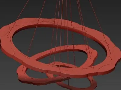 Luxury modern chandelier led circle ring 3D model