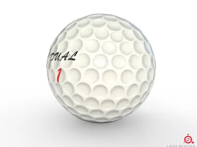Golf Ball Low Poly PBR Textures 2 Types Low-poly 3D model