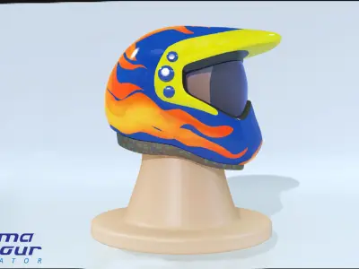 Motorcycle modern Helmet  Low-poly 3D model