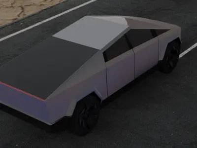 SCI-FI ELON MUSK TESLA CYBER TRUCK 3D MODEL Low-poly 3D model