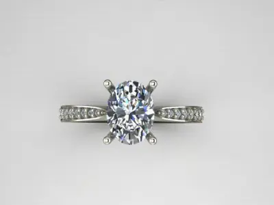 Diamond fashion engagement ring   3D print model