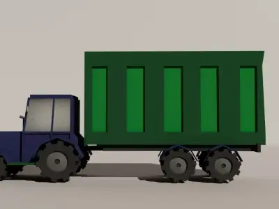 Low Poly Truck Low-poly 3D model