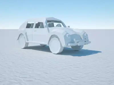 Car LowPOLY - Volkswagen -beetle Low-poly 3D model