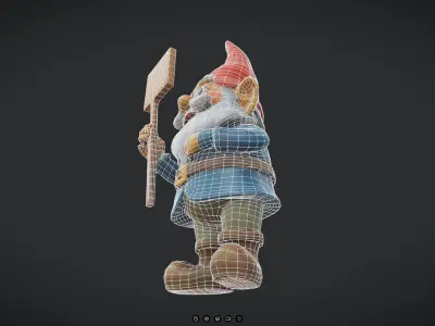 Garden Gnome Low-poly 3D model