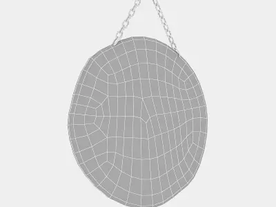 fishing sign 01 Low-poly 3D model