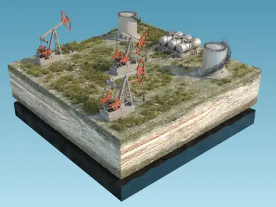 Oil Pumpjack fuel tanks 3D model