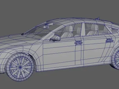 Old Rusty Car Low-poly 3D model