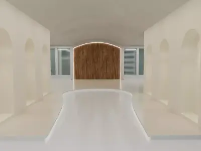 Modern 3D Exhibition Showroom Interior Low-poly 3D model