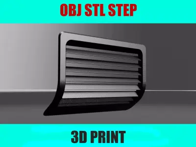 Curved Bumper Ventilation Grill - Auto Tuning  3D STL File 3D print model