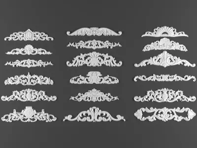 18 ornamental classic decoration 3d model kitbash vol 44 3D model