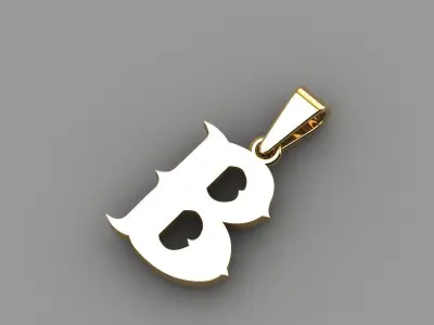 B alphabate pendant  3D print model