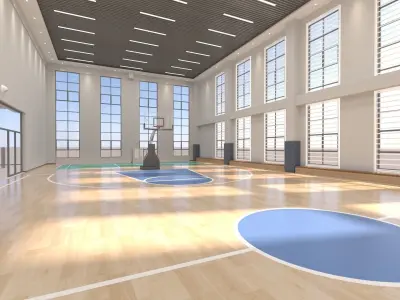 Modern basketball court model 3D model