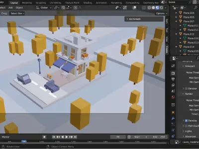 Low Poly Stylized Building  Game Ready Asset Low-poly 3D model