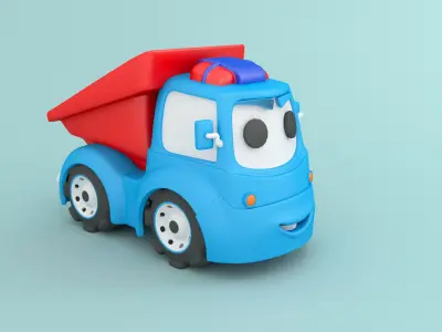 Cartoon car construction vehicles 3D model