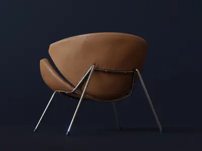 Mid-Century Orange Slice Chair Low-poly 3D model
