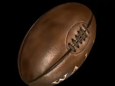 Vintage Rugby ball Low-poly 3D model