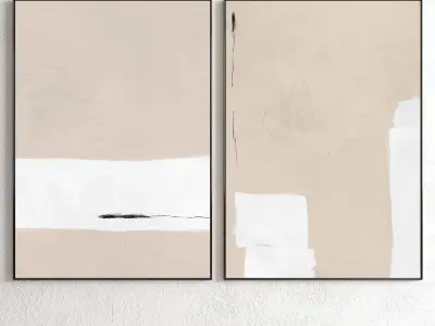 Plaster Two Photo Frame 187 Low-poly 3D model