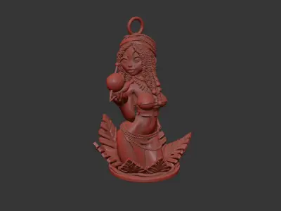 Voodoo Bree statue sculpture pendant jewelry gold 3D print model