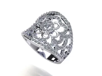 Diamond Fantasy Ring  3D print model