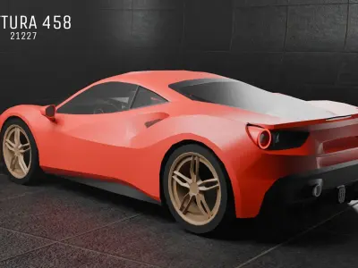 Ferrari 458 Low poly  Low-poly 3D model