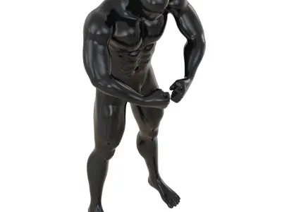 Abstract fitness mannequin with muscles 159 3D model