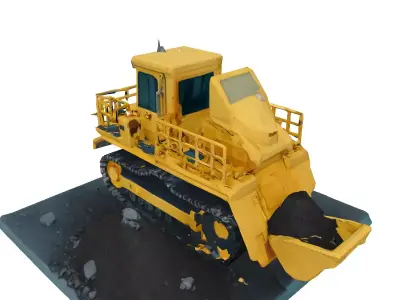 LowPoly Crawler Dozer with Debris Low-poly 3D model