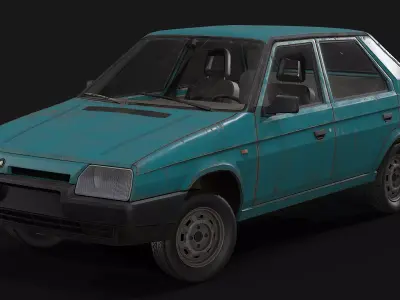 Skoda - Favorit Low-poly 3D model