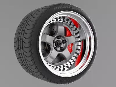 work meister s1 3piece wheel 3D model